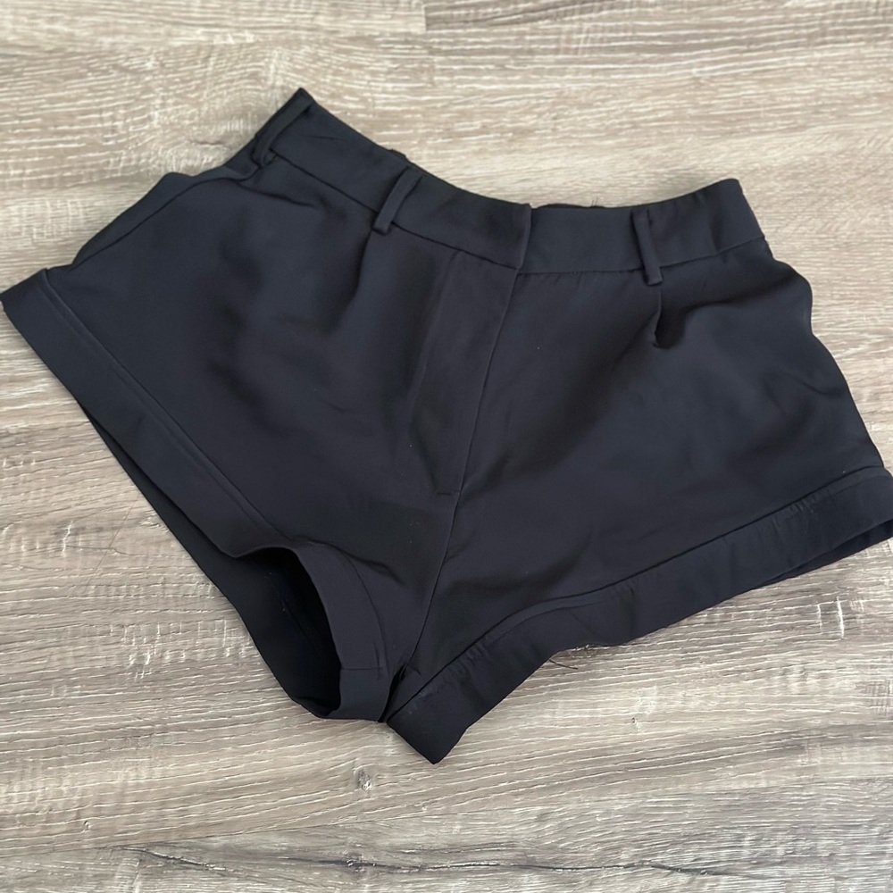 Black tailored shorts